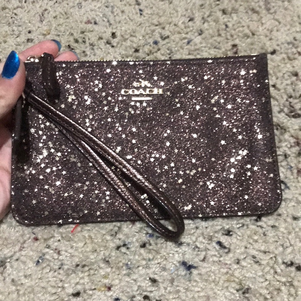 Brown coach wristlet